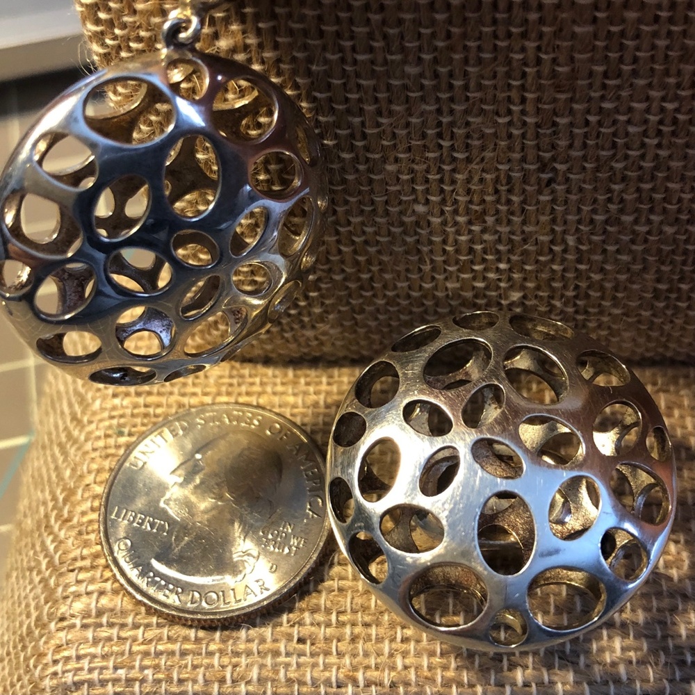 .950 silver statement ring and earrings jewelry set - Picture 7 of 16